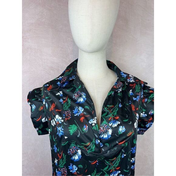 Vintage 1970s Mod Floral Dress with Dagger Collar - Picture 3 of 8